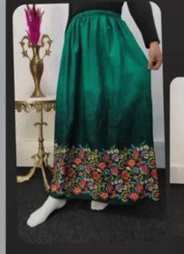 تصویر دامن نخی گل اطلسی 