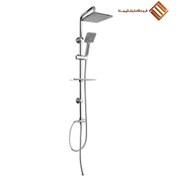 تصویر دوش حمام کروم براق (C) DOP، مدل 1422 رسوب‌شکن فلت اتومات 