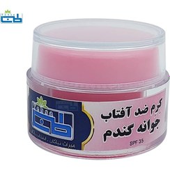 تصویر کرم گیاهی ضد آفتاب جوانه گندم مناسب پوست چرب طب سا SPF35 Wheat germ sunscreen herbal cream for oily skin