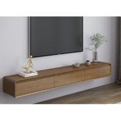 تصویر میز تلویزیون دیواری چوبی مدل راشا با سه کشو 