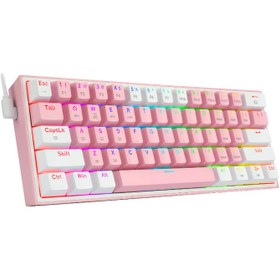 تصویر کیبورد گیمینگ ردراگون مدل K616 FIZZ Pro White & Pink Redragon K616 FIZZ Pro White & Pink Gaming Keyboard