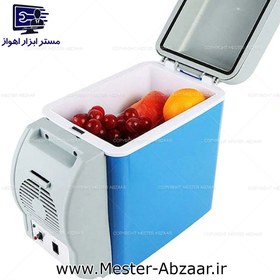 تصویر یخچال مسافرتی 12 ولت فندکی سرد و گرم خودرو 7.5 لیتری یقچال پرتابل ماشین مدل Refrigerator portable 