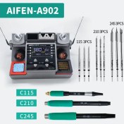 تصویر هویه دوقلو AIFEN مدل A902 با ۳ دسته و ۹ نوک ظرفیت ۴۵۰ درجه 