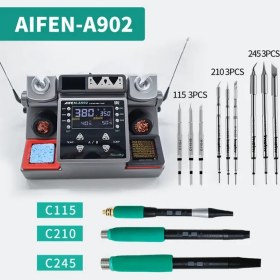 تصویر هویه دوقلو AIFEN مدل A902 با ۳ دسته و ۹ نوک ظرفیت ۴۵۰ درجه 