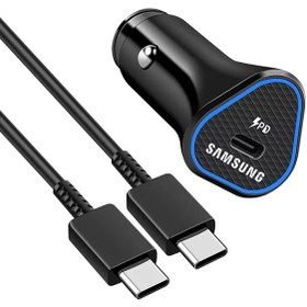 تصویر شارژر فندکی سامسونگ مدل EP-L502 به همراه کابل USB-C 