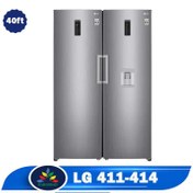 تصویر یخچال فریزر دوقلو ال جی مدل F411-B414 ظرفیت ۴۰ فوت رنگ سفید و نقره ای 