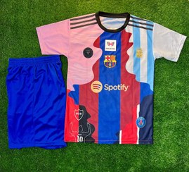 تصویر لباس فوتبال منتخب مسی سایز XL و L رنگ سفید 