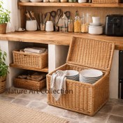 تصویر باکس نظم دهنده حصیری نیچرآرت سبد حصیری طرح ایکیا