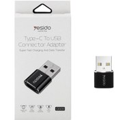 تصویر تبدیل yesido Type-C TO USB مدل GS09 مشکی 