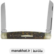 تصویر قلمتراش دو تیغ دسته شاخ گوزن 13 سانت پلاک دار استاد حیدر زنجانی 