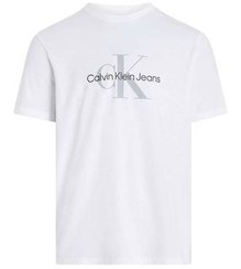 تصویر تی شرت سفید مردانه برش مناسب قهرمان مونوگرام کلوین کلین Calvin Klein 