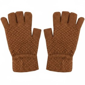 تصویر دستکش مردانه مدل نیم انگشتی کد TO-1472 - زرشکی - فری سایز 