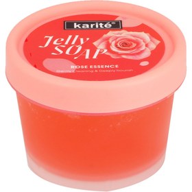 تصویر صابون ژله ای طبیعی صورت و بدن گل رز کاریته Karite Rose Jelly Soap