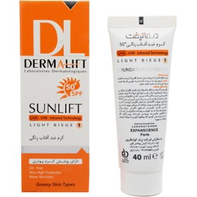 تصویر کرم ضد آفتاب رنگی درمالیفت پوست خشک شماره 1 SPF50 