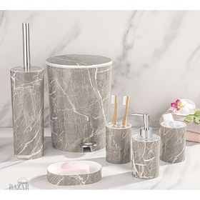 تصویر ست سرویس بهداشتی رومانتیک طرح ماربل لیمون romantic marble lemon bathroom set