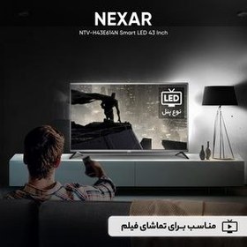 تصویر تلویزیون نکسار مدل NTV-H43F616N سایز 43 اینچ هوشمند تلویزیون ال ای دی نکسار 43 اینچ دارای پنل IPS و کیفیت تصویر FULL HD