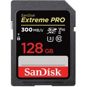 تصویر کارت حافظه سن دیسک 128 گیگ SanDisk 128GB Extreme PRO UHS-II کارت حافظه SDXC سن دیسک مدل کارت حافظه سن دیسک 128 گیگ SanDisk 128GB Extreme PRO UHS-II کلاس 10 استاندارد UHS-I U3 ظرفیت 128GB