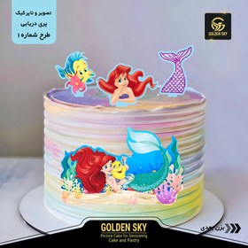 تصویر تصویر و تاپر کیک پری دریایی 