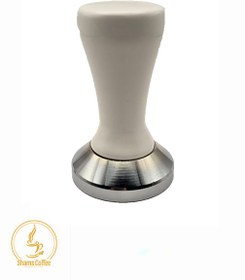 تصویر تمپر دسته سرامیکی سفید سایز 51 White ceramic handle tamper, size 51