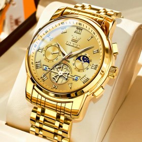 تصویر ساعت لاکچری مردانه اولوز مدل ۲۸۵۹ - طلایی Olves men's luxury watch