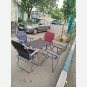 تصویر ست چهار نفره صندلی ساحلی تاشو و میز مسافرتی کاوردار 