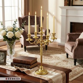 تصویر شمعدان ۵ شعله کلاسیک رومیزی مدل سیلوین 