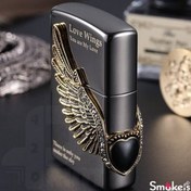 تصویر فندک چیف مشکی بال عقاب 360 درجه chief 