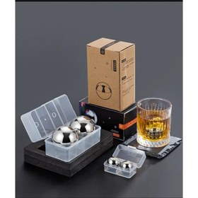 تصویر یخ استیل گوی جفتی بزرگ 