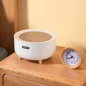 تصویر سطل زباله لمسی مدرن گرد و مربع با پایه 