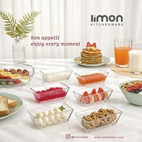 تصویر پیاله شیشه ای مستطیل لیمون مدل 2091 