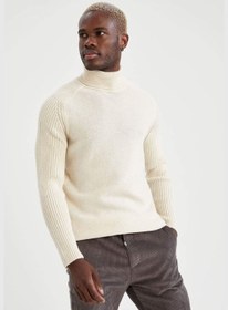 تصویر ژاکت بافتنی آستین بلند یقه اسکی برند Defacto Turtleneck Long Sleeve Knit Jumper