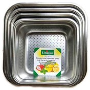 تصویر سرویس آبکش و لگن استیل مربع یونیک اصلی - ست 