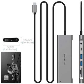 تصویر هاب و داک استیشن USB-C هشت پورت لنشن مدل C37-1M Lention C37-1M 8-in-1 USB Type-C Multifunction Docking Station