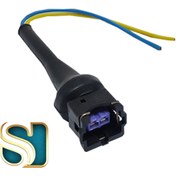 تصویر سوکت دو خانه سوزن انژکتور مربع ( فنر تخت ) سیم 1 طول 16 cm 