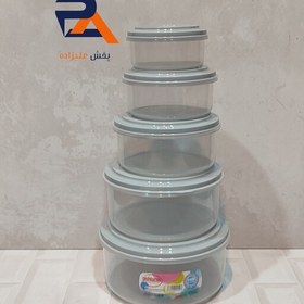 خرید و قیمت ظرف فریزری درب دار پنج تیکه ظرف پلاستیکی درب دار آتوسا شفاف