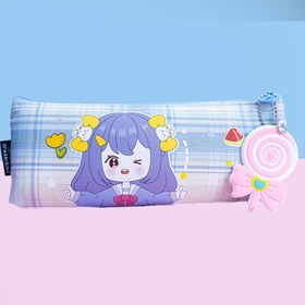 تصویر جامدادی تک زیپ آبی 