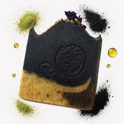تصویر صابون دست ساز گیاهی زغال فعال و چای سبز گلسان Golsan Handmade Herbal Activated Charcoal & Green Tea Soap