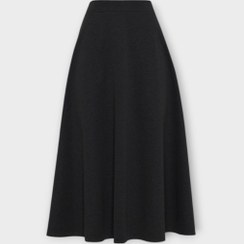 تصویر دامن میدی ای لاین پشت کش دورس مشکی پاییزه زمستانه سایز 32 تا 62 قد 80cm (رنگبندی موجود) 