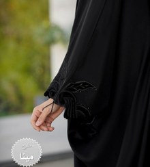 تصویر چادر مشکی عربی گلدوزی مینا (آماده سازی 7 روز کاری) کد 12034 