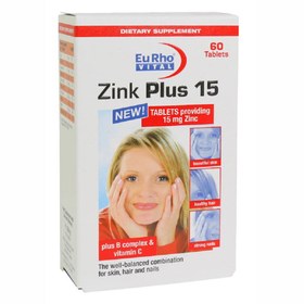 تصویر قرص یوروویتال زینک پلاس 15 میلی گرم ا Eurhovital Zinc Plus 15 mg 60 Tab Eurhovital Zinc Plus 15 mg 60 Tab