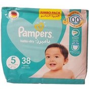 تصویر پوشک پمپرز مدل baby dry سایز 5 بسته 38 عددی 