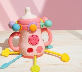 تصویر بیزی کیوب یا بیزی بال جغجغه ای دندانگیر طرح شیشه شیر فانتزی 