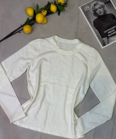 تصویر بلوز بافت پنبه ای وارداتی یقه طرح زاپ - مشکی 