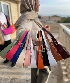 تصویر کیف قایقی رنگی سایز بزرگ 