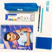 تصویر پک لوازم التحریر پسرانه طرح رونالدو آبی 