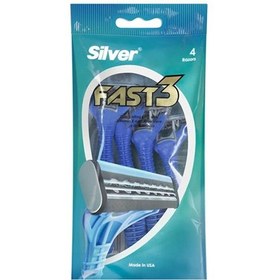 تصویر خود تراش 4 عددی مدل فست3 سیلور Silver Fast3 Blade Pack of 4