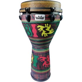 تصویر جیمبی رمو سایز12اینچ طرح افریقایی DJEMBE REMO 