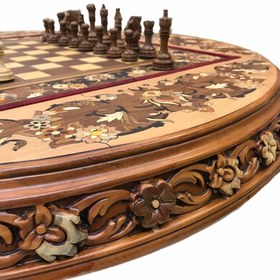 تصویر میز و صندلی شطرنج تمام معرق سلطنتی 