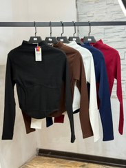 تصویر کراپ زنانه ساعت شنی کبریتی مدل Free Size با فرم‌دهی حرفه‌ای 