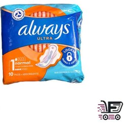 تصویر نوار بهداشتی آلویز سری اولترا مدل Normal بسته 10 عددی 